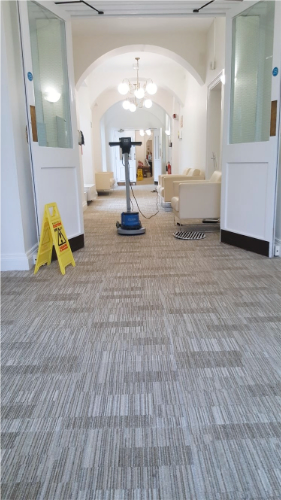 Commercial Carpet Cleaning Wolverhampton, hall being cleaned in hotel